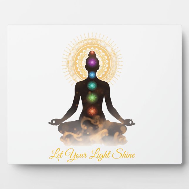 Chakra Silhouette Tabletop Plaque with Easel  Fotoplatte (Vorderseite)