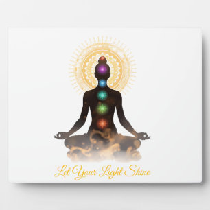 Chakra-Silhouette-Tischplakette mit Staffelei Fotoplatte