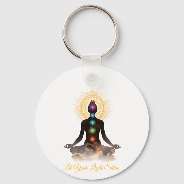 Chakra-Silhouette-Tischplakette mit Staffelei  Schlüsselanhänger (Vorderseite)