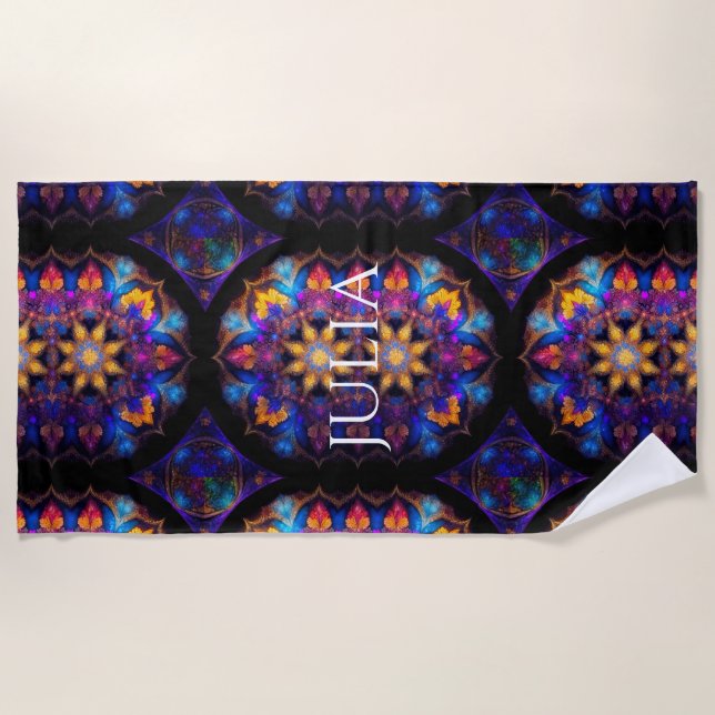 CHAKRA STAR NEW AGE DESIGN STRANDTUCH (Vorderseite)