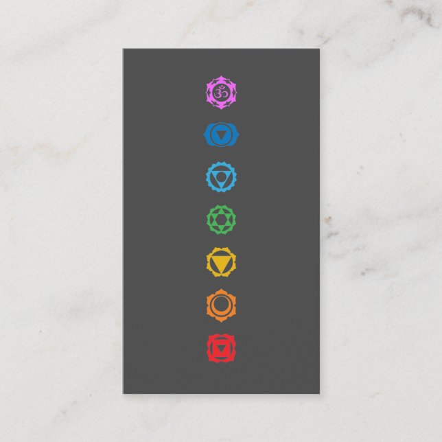 Chakra Symbol Business Card - Rainbow Energy Visitenkarte (Vorderseite)
