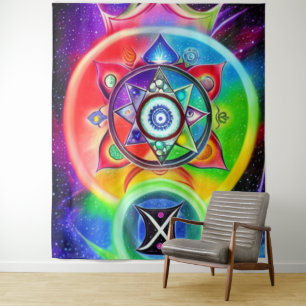 Chakra Symbol Tapestry Wandteppich