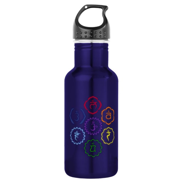 Chakra Symbols Edelstahlflasche (Vorderseite)
