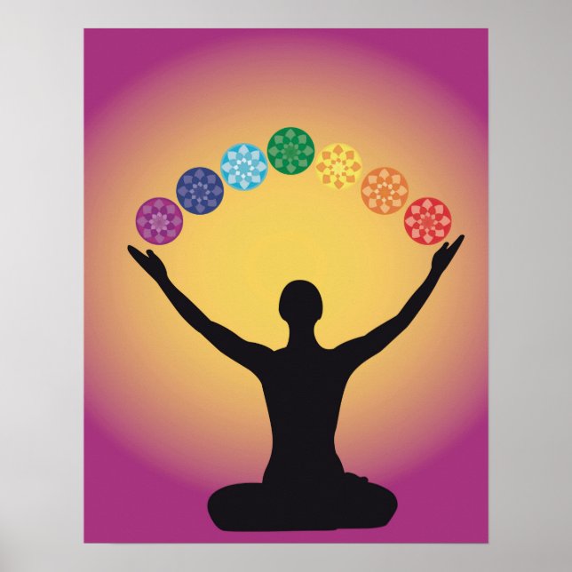 Chakra System Yoga Yoga Zen Aura Meditation chi om Poster (Vorne)