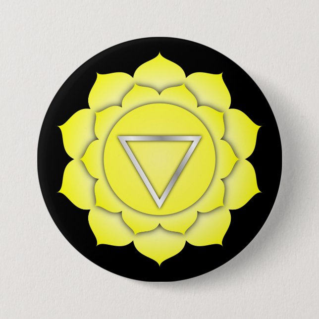Chakra Yellow Solar Zen Yoga Spirituelle Meditatio Button (Vorderseite)
