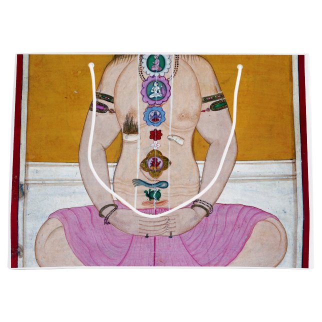 Chakra Yoga Illustration für Meditation Große Geschenktüte (Vorderseite)