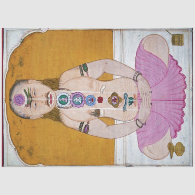Chakra Yoga Illustration für Meditation Seidenpapier (Vorderseite)