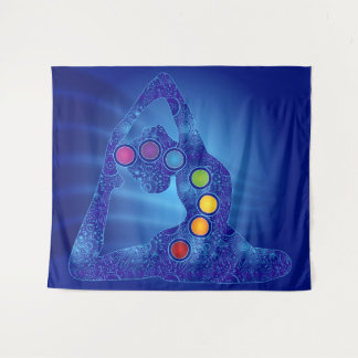 Chakra Yoga Pose Tapestry Wandteppich