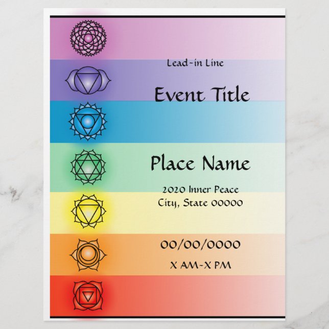Chakras 8.5 x 11 Event-Flyer 2 Flyer (Vorne)