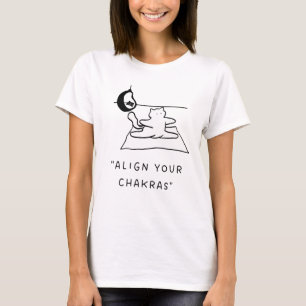 Chakras ausrichten Yoga Cat Illustration T-Shirt