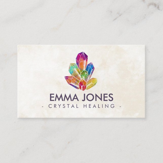 Chakras Crystals Cluster  Visitenkarte (Vorderseite)
