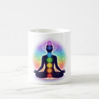 Chakras Meditation Kunst | Sieben farbenfrohe Symb Kaffeetasse