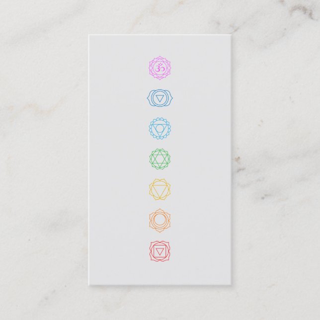 Chakras Minimalistisch Meditation Business Card Visitenkarte (Vorderseite)