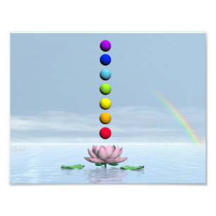 Chakras und Regenbogen - 3D-Darstellung Fotodruck