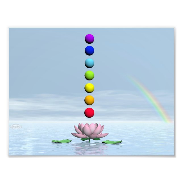 Chakras und Regenbogen - 3D-Darstellung Fotodruck (Vorne)