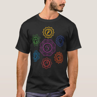 Chakras Yoga Sacred Geometry Om Namaste Kundalini  T-Shirt