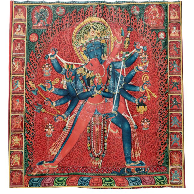 Chakrasamvara und Consort Vajravarahi Duschvorhang (Vorderseite)