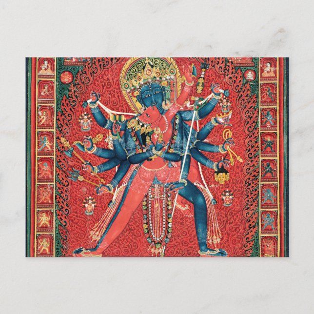 Chakrasamvara und Consort Vajravarahi Postkarte (Vorderseite)