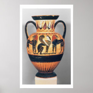 Chalcidian schwarze Zahl Amphora, der eine Sphinx Poster