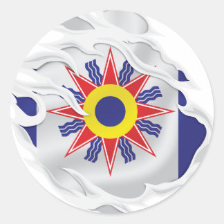 Chaldea zerrissene Flagge Runder Aufkleber
