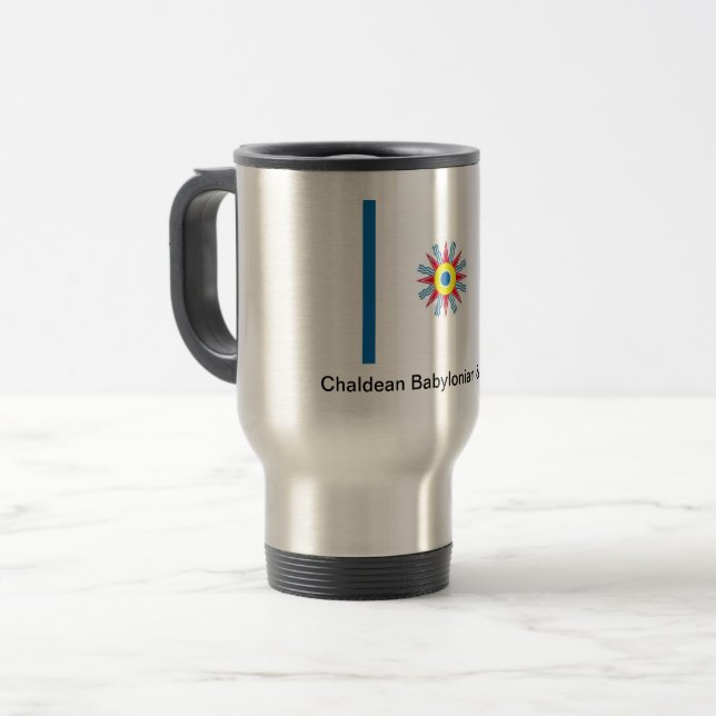 Chaldean Flaggen-Tasse Reisebecher (Vorderseite Links)