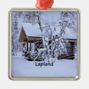 Chalet in Lapland Ornament Aus Metall