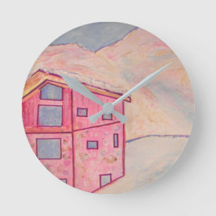 Chalet Snow Runde Wanduhr