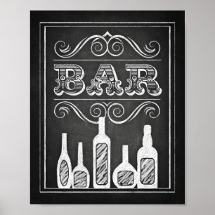 Chalet Style BAR Sign Print Poster