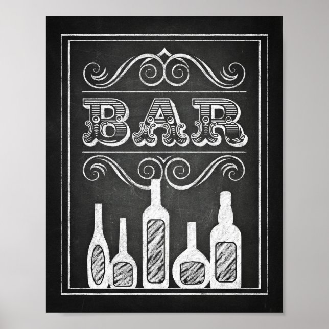 Chalet Style BAR Sign Print Poster (Vorne)