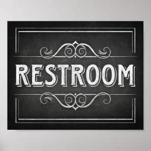 Chalet Style RESTROOM Signature Poster