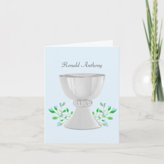 Chalice and Blue Buds Communion Taufe (Vorderseite)