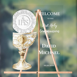 Chalice Host First Holy Communion welcome Acrylschild