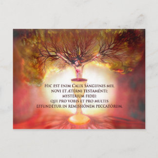 Chalice of Christ with Gedicht: Die heilige Stunde Postkarte