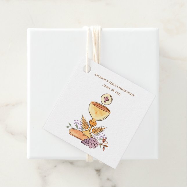 Chalice, Trauben, Weizen Geschenkanhänger (Beispiel)