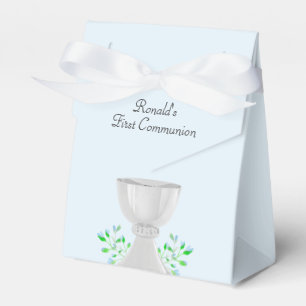Chalice und Blue Buds Grüne erste Kommunion Geschenkschachtel