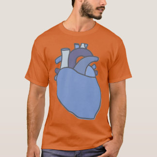 Chalk Anatomisches Herz Design Blueberry T-Shirt