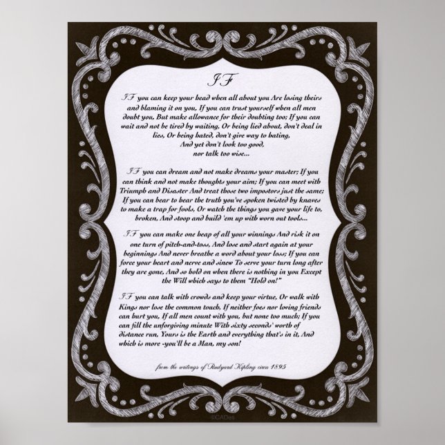 Chalk Art IF Zitat von Rudyard Kipling 1895 Poster (Vorne)