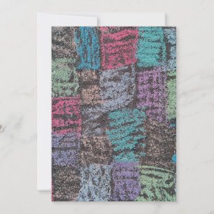 Chalk auf dem Bürgersteig Kunst in gelb-weiß lila Einladung