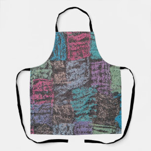 Chalk auf dem Bürgersteig Kunst in gelb-weiß lila Schürze