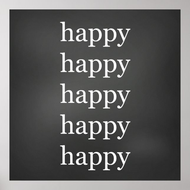 Chalk Board Happy Poster (Vorne)