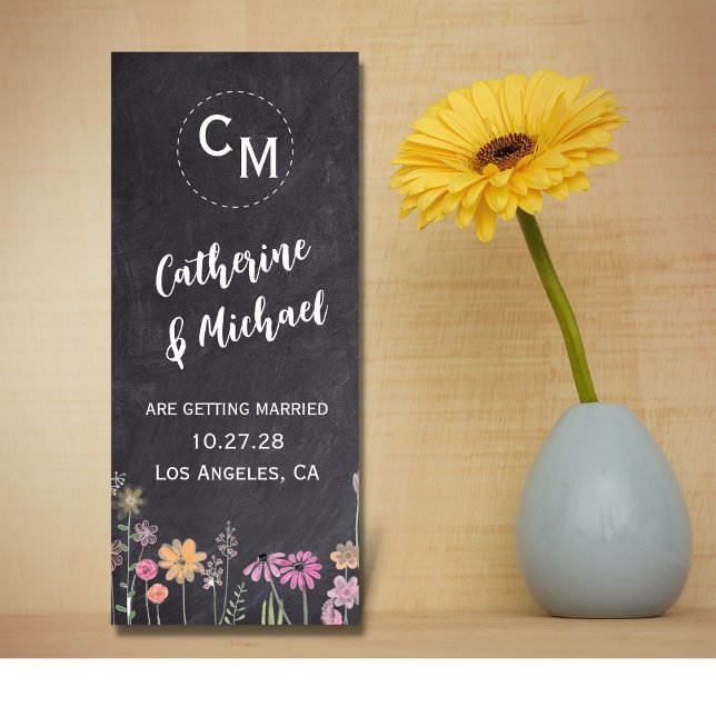 Chalk Board Moderne Trendflora Save the Date (Von Creator hochgeladen)