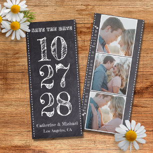 Chalk Board Modernes, trendy Drei Foto Save The Date