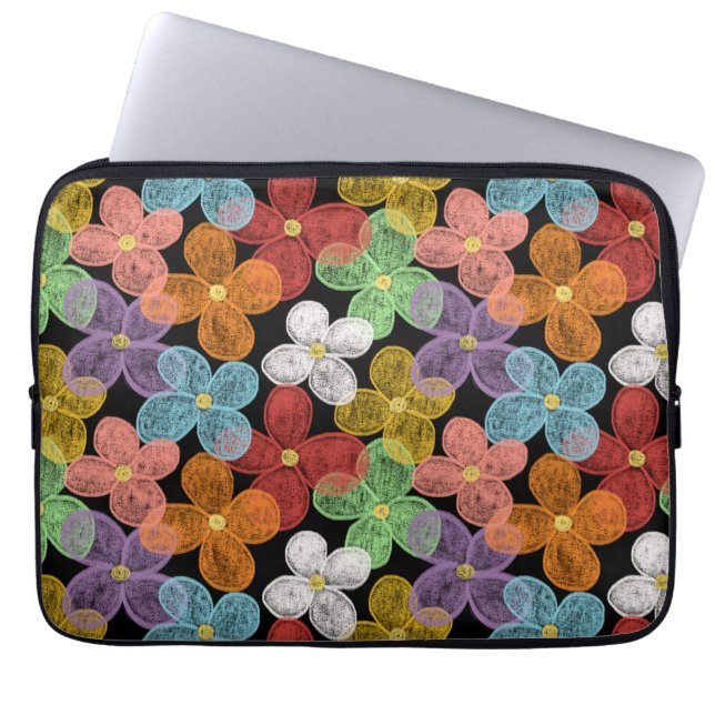 Chalk Daisies Laptopschutzhülle (Vorderseite)