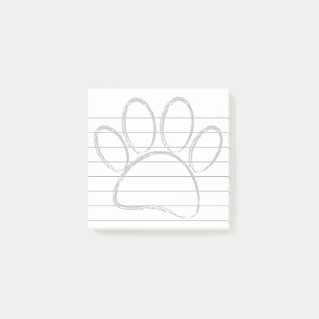 Chalk Dog Paw Tracks 3x3 geflochten Post-it Klebezettel (Vorderseite)