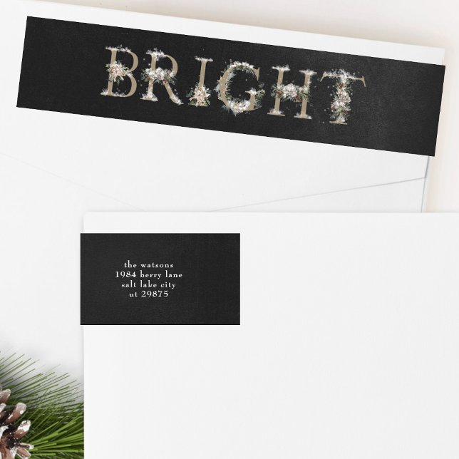 Chalk Floral Alphabet BRIGHT Rücksendeetikett (Von Creator hochgeladen)