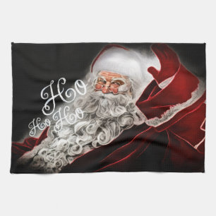 Chalk Gezeichnet Santa Ho Ho Ho Holiday Geschirrtuch