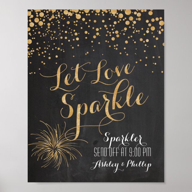 Chalk Glitzer Ließ Liebe Sparkle, Sparkler Absende Poster (Vorne)