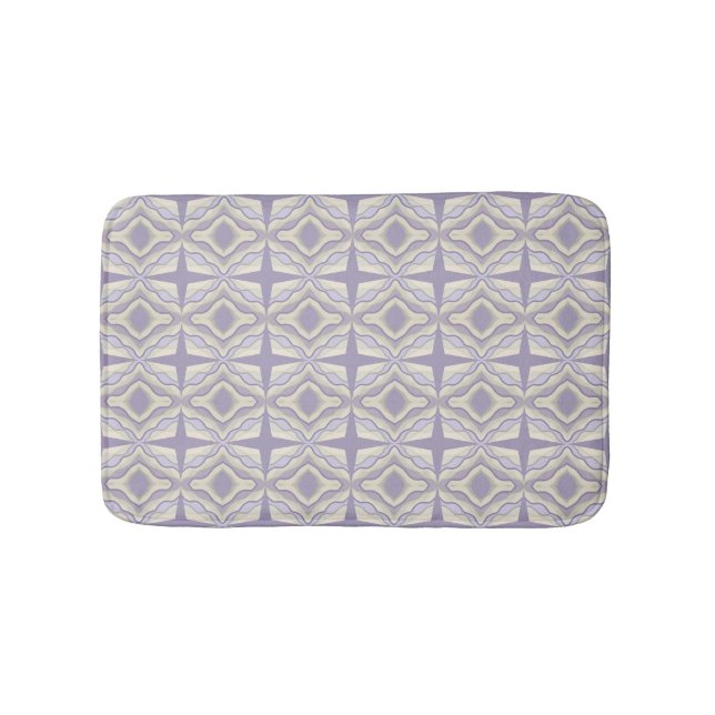 Chalk Gray Lavender Octagon Star Geometric Design Badematte (Vorderseite)