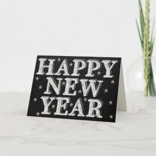 Chalk Happy New Year Card Karte