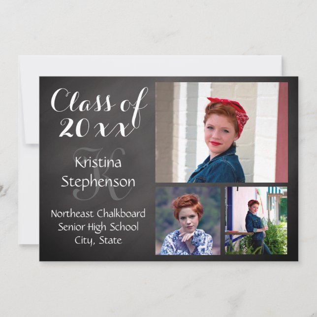 Chalk High School Foto Abschluss Ankündigung (Vorderseite)